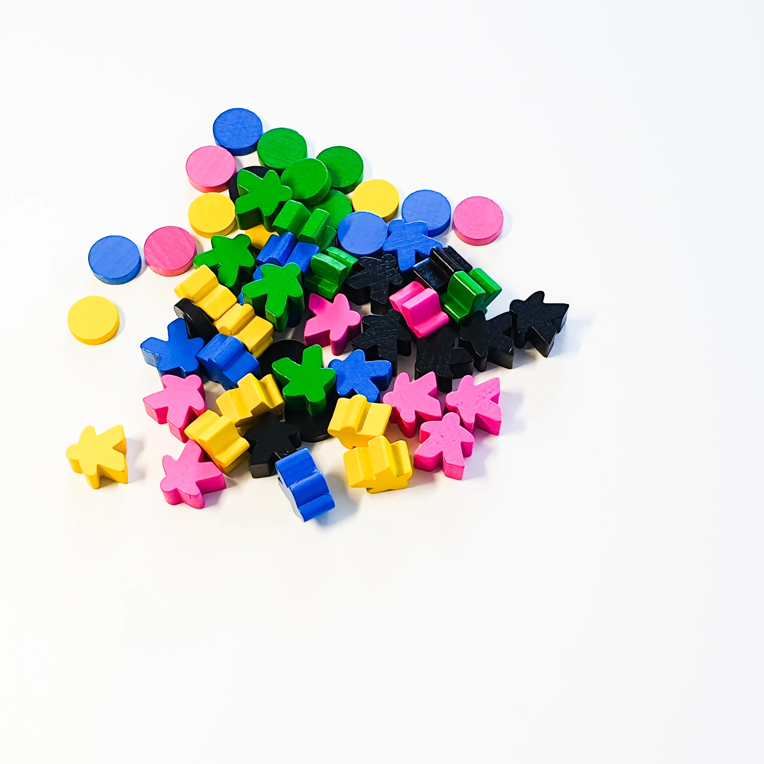 Handful of wooden Spyrium player meeples