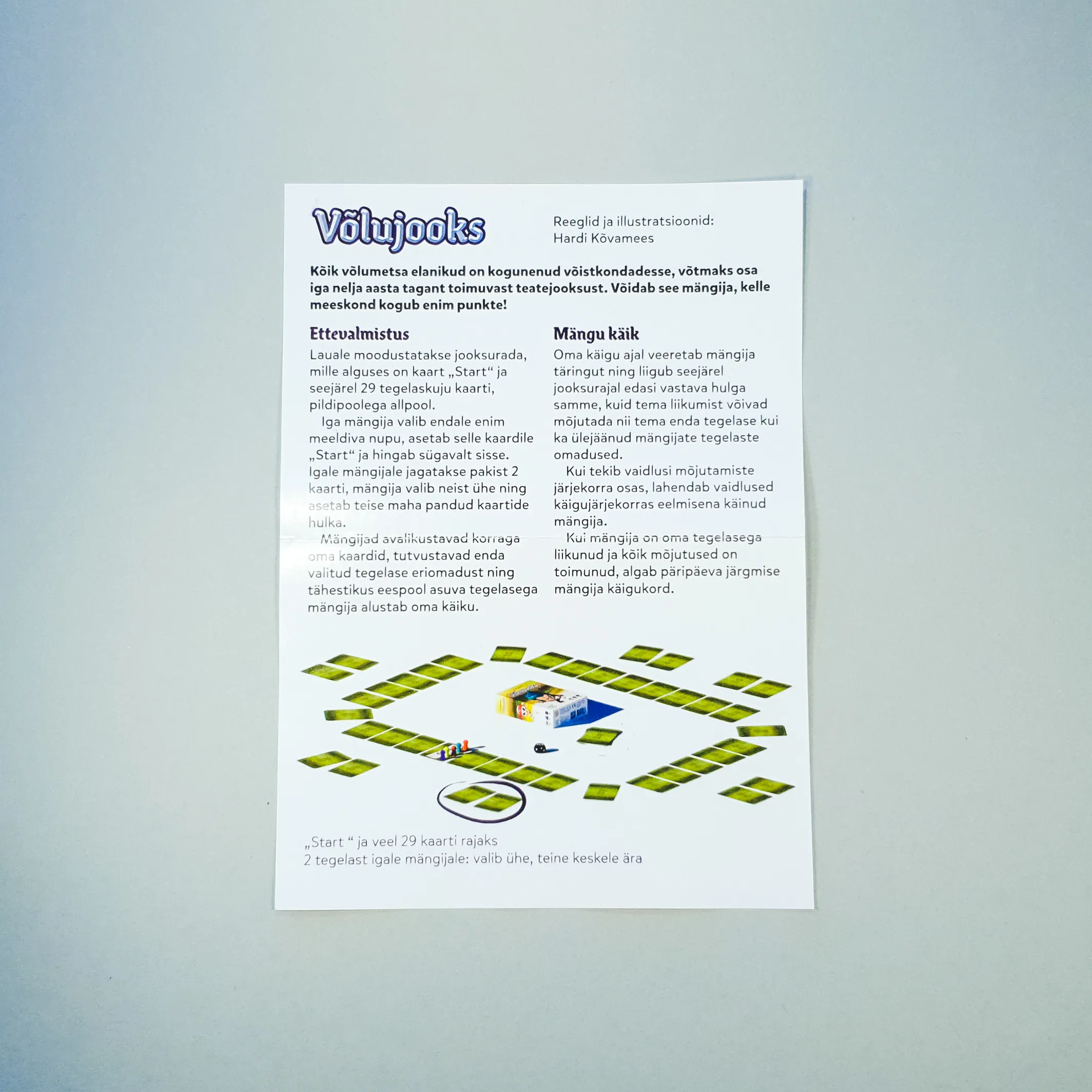 Front side of the game rules