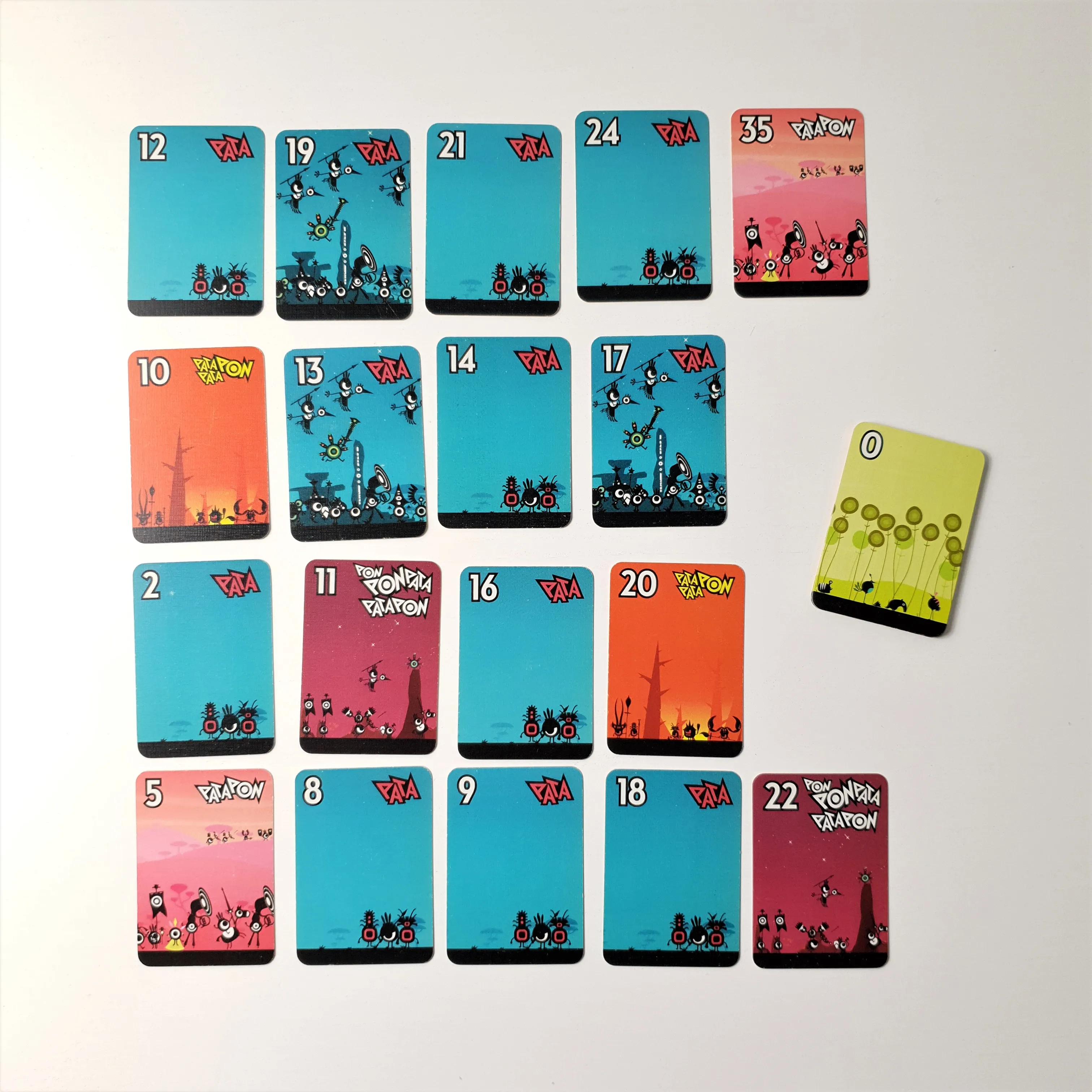 Example of cards on the table