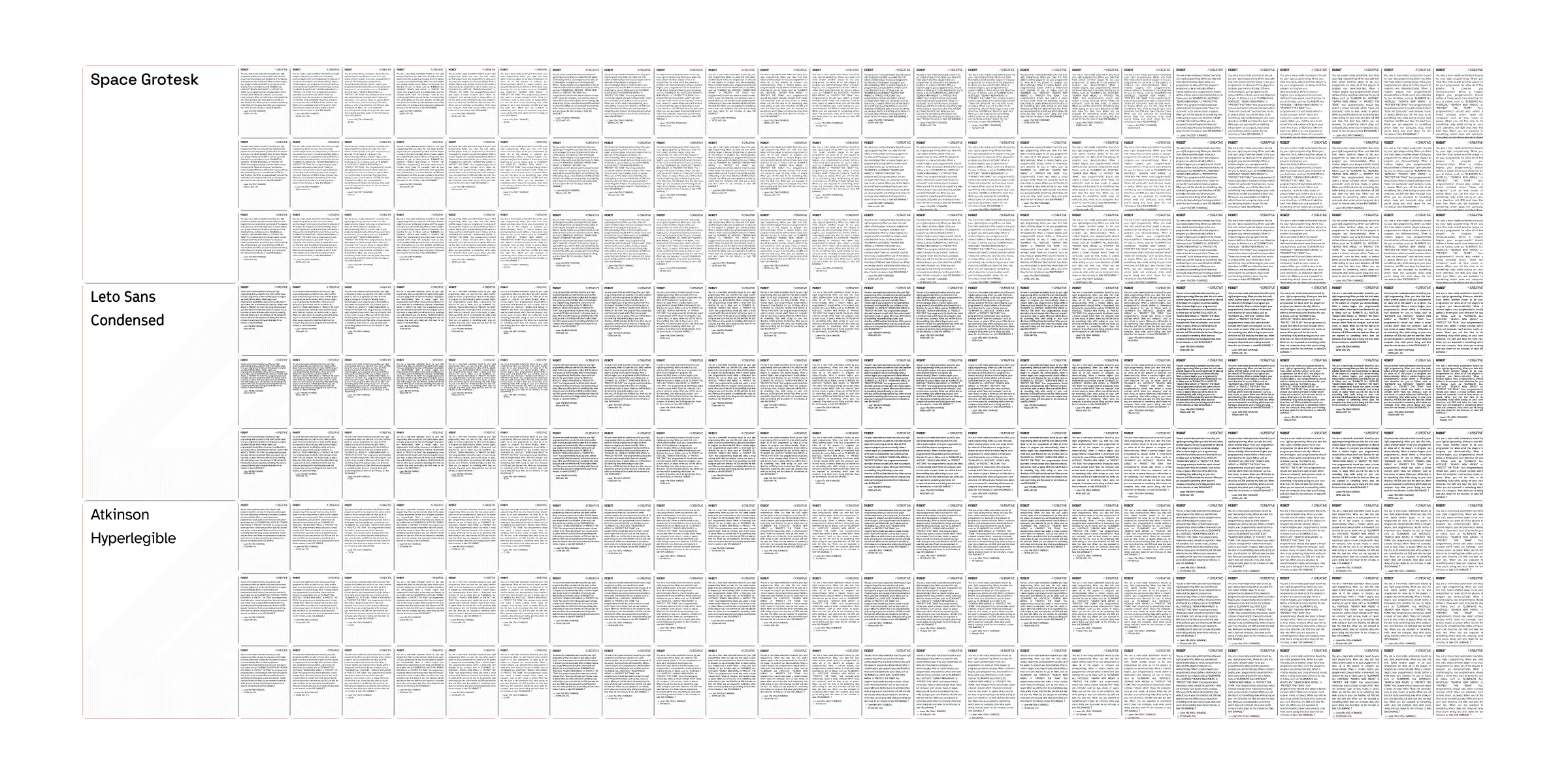 Typography variant overview